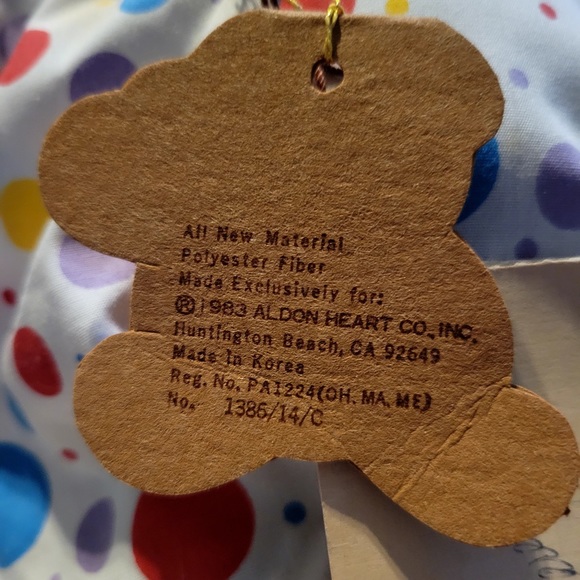 Vintage 1983 Collectable Aldon Heart Bear New with Tags. - Picture 6 of 9